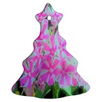 Hot Pink And White Peppermint Twist Garden Phlox Ornament (Christmas Tree)  Front