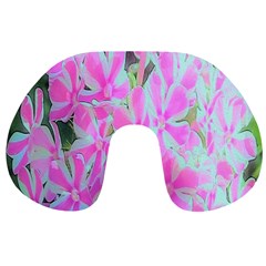 Hot Pink And White Peppermint Twist Garden Phlox Travel Neck Pillows by myrubiogarden