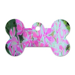 Hot Pink And White Peppermint Twist Garden Phlox Dog Tag Bone (two Sides) by myrubiogarden