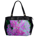 Hot Pink And White Peppermint Twist Garden Phlox Oversize Office Handbag Front