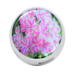 Hot Pink And White Peppermint Twist Garden Phlox 4-port Usb Hub (one Side) by myrubiogarden