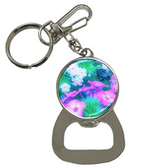 Pink, Green, Blue And White Garden Phlox Flowers Bottle Opener Key Chains