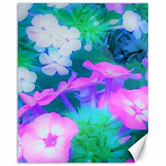 Pink, Green, Blue And White Garden Phlox Flowers Canvas 16  X 20  by myrubiogarden