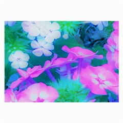 Pink, Green, Blue And White Garden Phlox Flowers Large Glasses Cloth (2-side) by myrubiogarden
