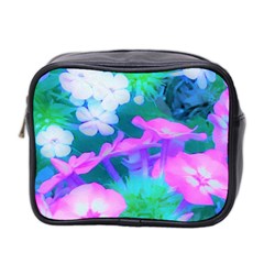 Pink, Green, Blue And White Garden Phlox Flowers Mini Toiletries Bag (two Sides)