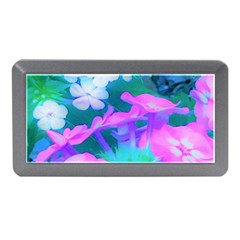 Pink, Green, Blue And White Garden Phlox Flowers Memory Card Reader (mini) by myrubiogarden