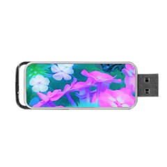 Pink, Green, Blue And White Garden Phlox Flowers Portable Usb Flash (one Side)