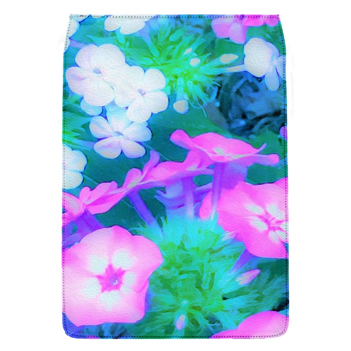 Pink, Green, Blue And White Garden Phlox Flowers Removable Flap Cover (S)