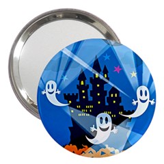 Halloween Ghosts Haunted House 3  Handbag Mirrors by Wegoenart