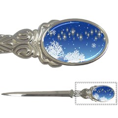 Snowflakes Snowy Landscape Reindeer Letter Opener by Wegoenart