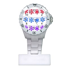 Christmas Snowflake Plastic Nurses Watch by Wegoenart