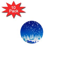 Snowflakes Snowy Landscape Reindeer 1  Mini Magnet (10 Pack)  by Wegoenart