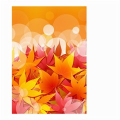 Autumn Background Maple Leaves Bokeh Small Garden Flag (two Sides) by Wegoenart