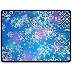 Snowflake Background Blue Purple Fleece Blanket (large)  by Wegoenart