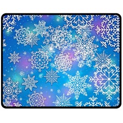 Snowflake Background Blue Purple Fleece Blanket (medium)  by Wegoenart