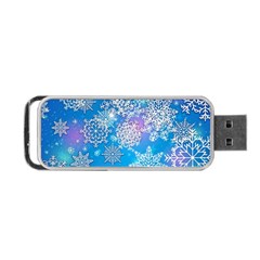 Snowflake Background Blue Purple Portable Usb Flash (one Side) by Wegoenart