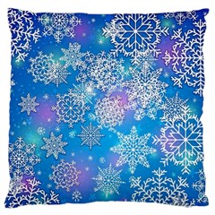 Snowflake Background Blue Purple Standard Flano Cushion Case (one Side) by Wegoenart