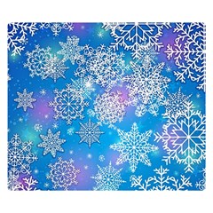 Snowflake Background Blue Purple Double Sided Flano Blanket (small)  by Wegoenart