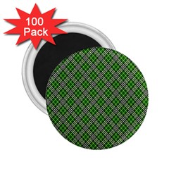 Lumberjack Plaid Buffalo Plaid Green White 2 25  Magnets (100 Pack)  by Wegoenart