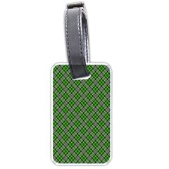 Lumberjack Plaid Buffalo Plaid Green White Luggage Tags (one Side) 