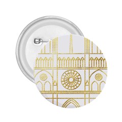 Gold Foil Notre Dame Church Paris 2 25  Buttons by Wegoenart