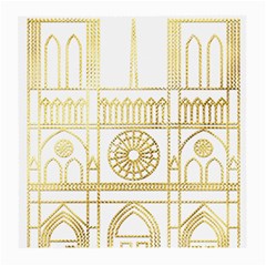 Gold Foil Notre Dame Church Paris Medium Glasses Cloth by Wegoenart