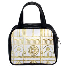 Gold Foil Notre Dame Church Paris Classic Handbag (two Sides) by Wegoenart