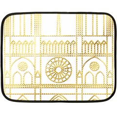 Gold Foil Notre Dame Church Paris Fleece Blanket (mini) by Wegoenart