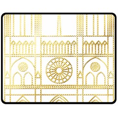 Gold Foil Notre Dame Church Paris Fleece Blanket (medium)  by Wegoenart