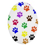 Pawprints Paw Prints Paw Animal Ornament (Oval) Front