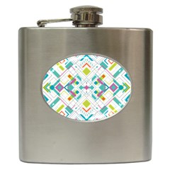 Graphic Design Geometry Shape Pattern Geometric Hip Flask (6 Oz) by Wegoenart