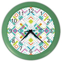 Graphic Design Geometry Shape Pattern Geometric Color Wall Clock by Wegoenart