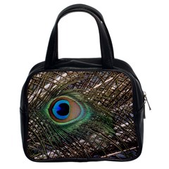 Peacock Tail Feathers Classic Handbag (two Sides) by Wegoenart