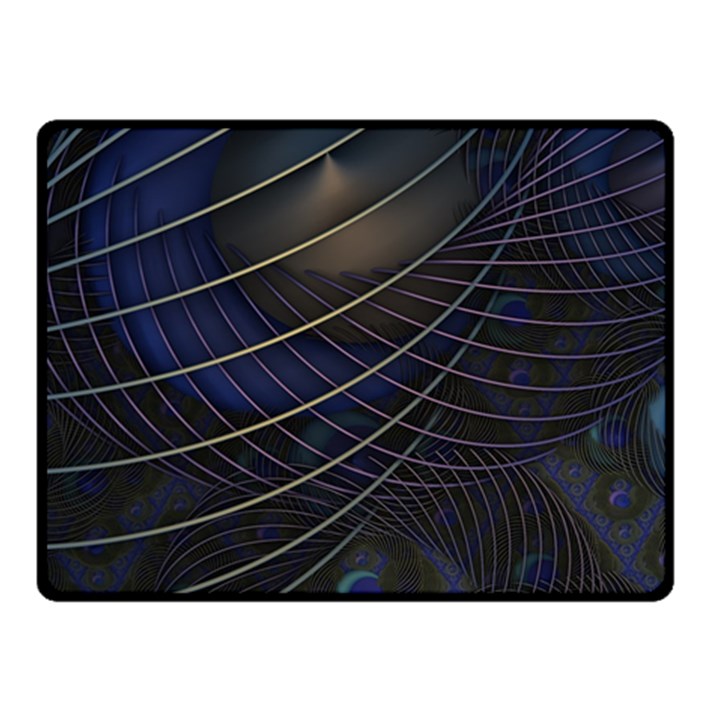 Background Fractal Peacock Pipe Fleece Blanket (Small)