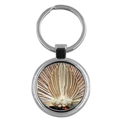 Peacock Wheel Bird Nature Key Chains (round)  by Wegoenart