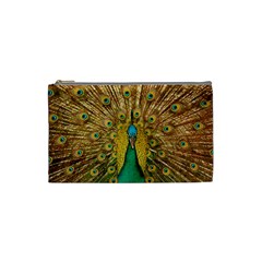 Peacock Feather Bird Peafowl Cosmetic Bag (small) by Wegoenart