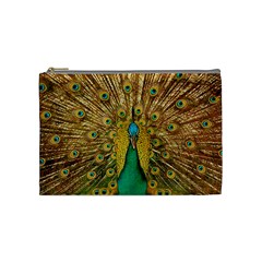 Peacock Feather Bird Peafowl Cosmetic Bag (medium) by Wegoenart