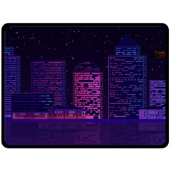 Christmas Skyline Skyscraper Double Sided Fleece Blanket (large)  by Wegoenart