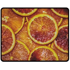 Blood Orange Fruit Citrus Fruits Double Sided Fleece Blanket (medium)  by Wegoenart