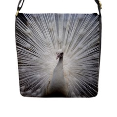 Peacock White Bird Nature Flap Closure Messenger Bag (l) by Wegoenart