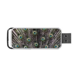 Background Peacock Feathers Portable Usb Flash (two Sides) by Wegoenart