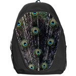 Background Peacock Feathers Backpack Bag Front