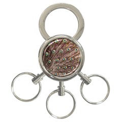 Peacock Feathers Wheel Plumage 3-ring Key Chains by Wegoenart