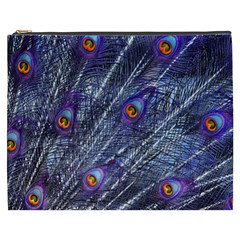 Peacock Feathers Color Plumage Cosmetic Bag (xxxl) by Wegoenart