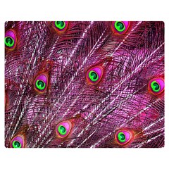 Peacock Feathers Color Plumage Double Sided Flano Blanket (medium)  by Wegoenart