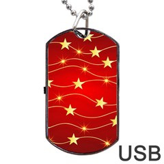 Background Christmas Decoration Dog Tag Usb Flash (two Sides) by Simbadda