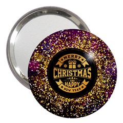 Christmas Golden Labels Xmas 3  Handbag Mirrors by Simbadda