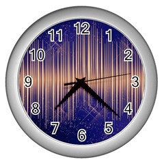 Background Dark Sound Disco Techno Wall Clock (silver)