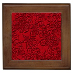 Christmas Background Red Star Framed Tiles by Simbadda