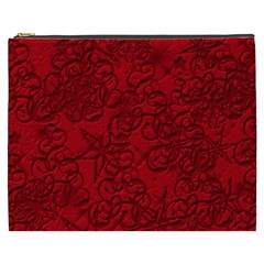 Christmas Background Red Star Cosmetic Bag (xxxl) by Simbadda
